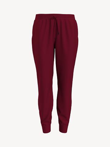 Női Tommy Hilfiger Essential Side Flag Nadrág Piros | HU 242TCE